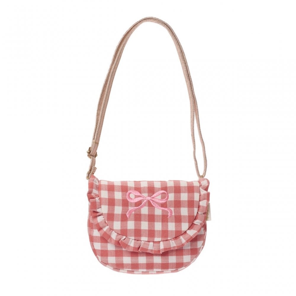 GINGHAM RUFFLE BOW BAG