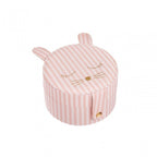 STRIPY BUNNY ROUND JEWELLERY BOX