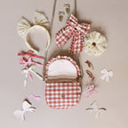 STRIPY GLITTER BOW HAIR CLIPS