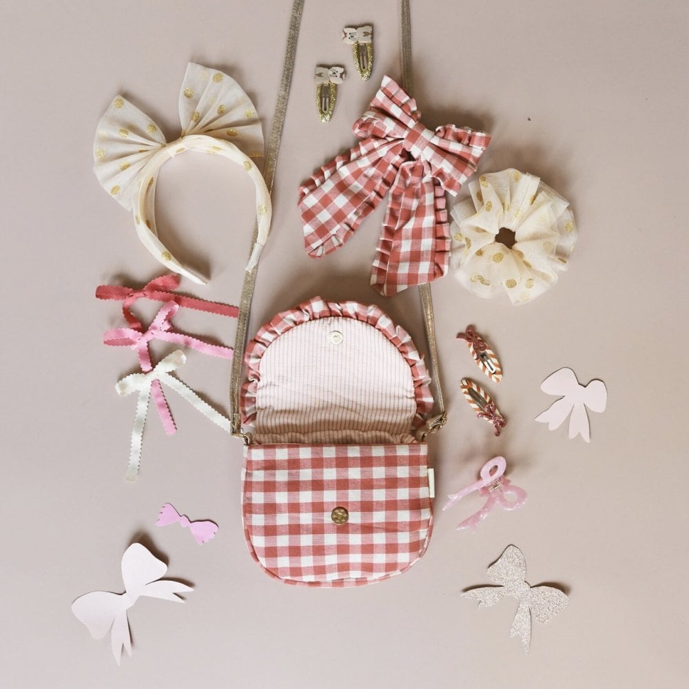 STRIPY GLITTER BOW HAIR CLIPS