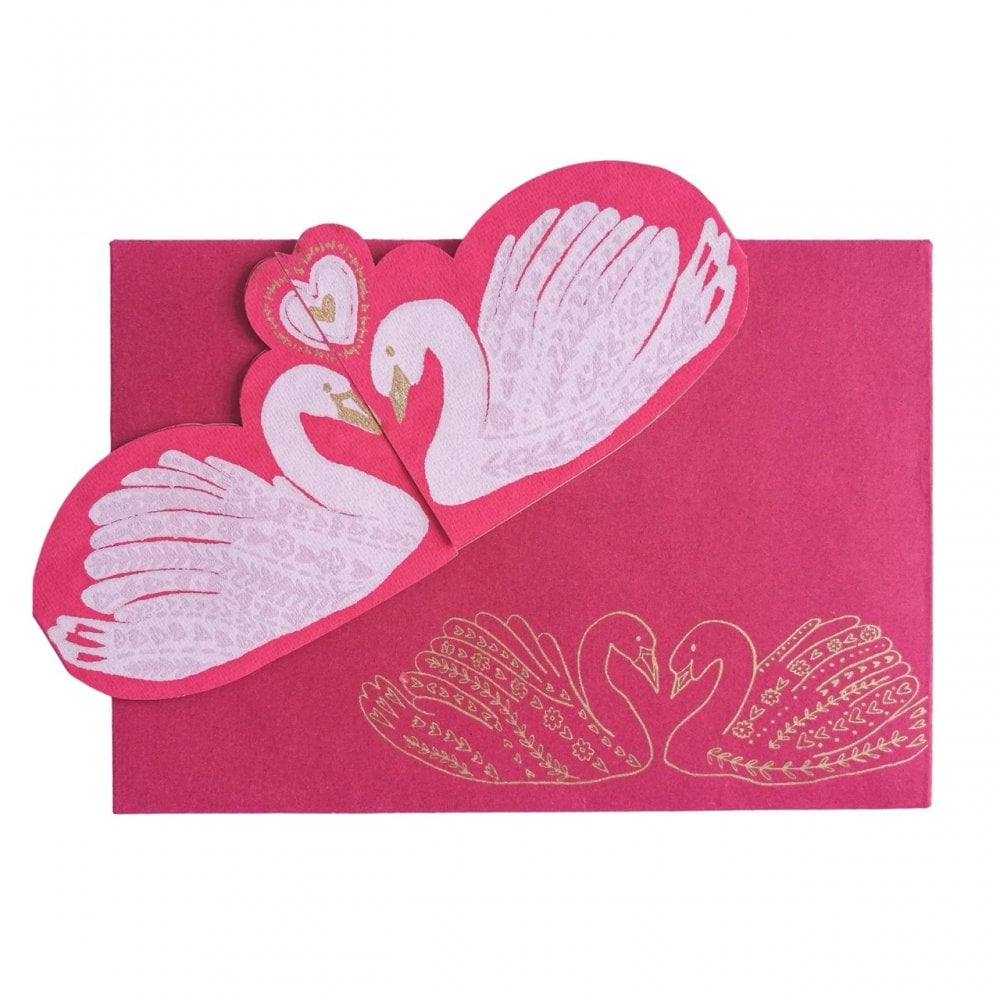 KISSING SWANS CARD