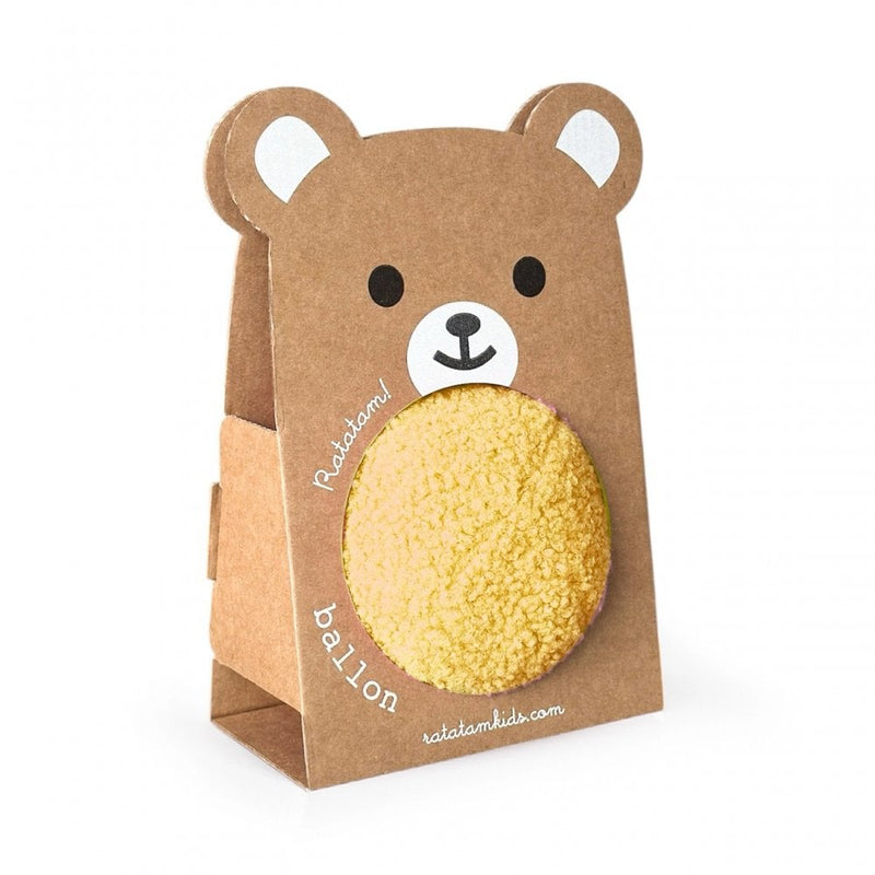 BABY TEDDY SOFT PLAY BALL 12cm - Yellow