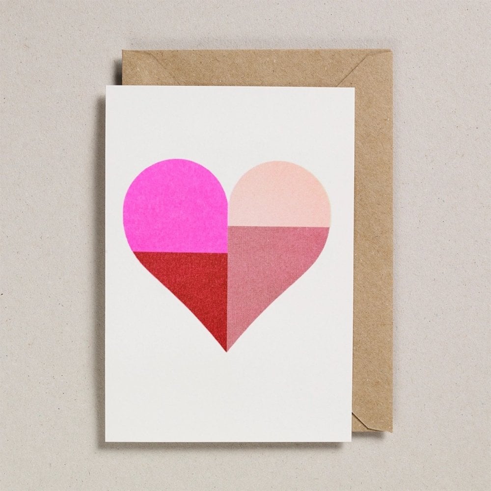 VALENTINES CARD - COLOUR BLOCK HEART