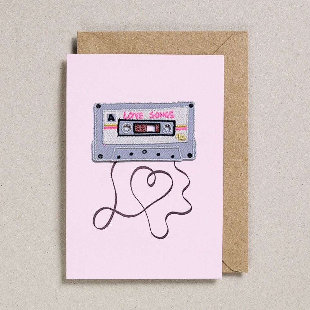 LOVE SONGS MIX TAPE - IRON ON PATCH CARD