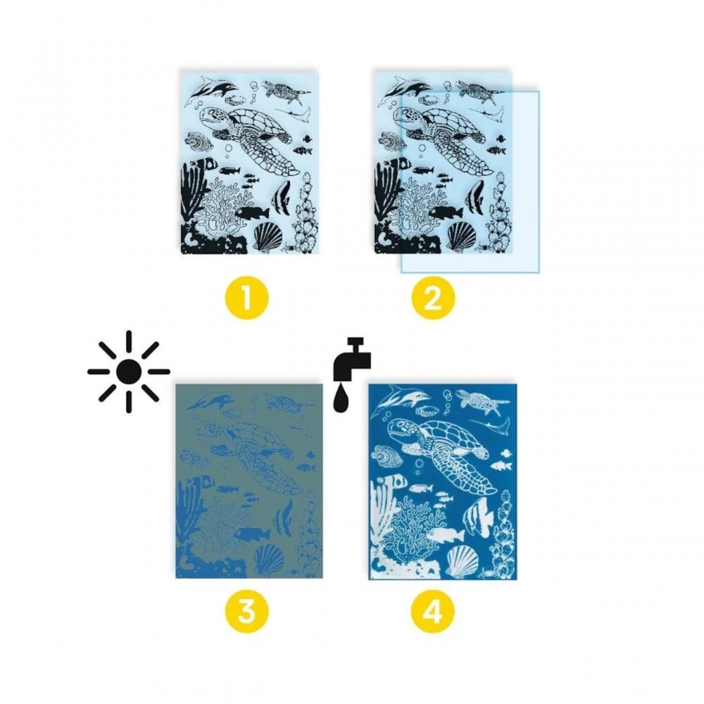 CYANOTYPE LIGHT SENSITIVE CRAFT SET - MARINE ANIMALS