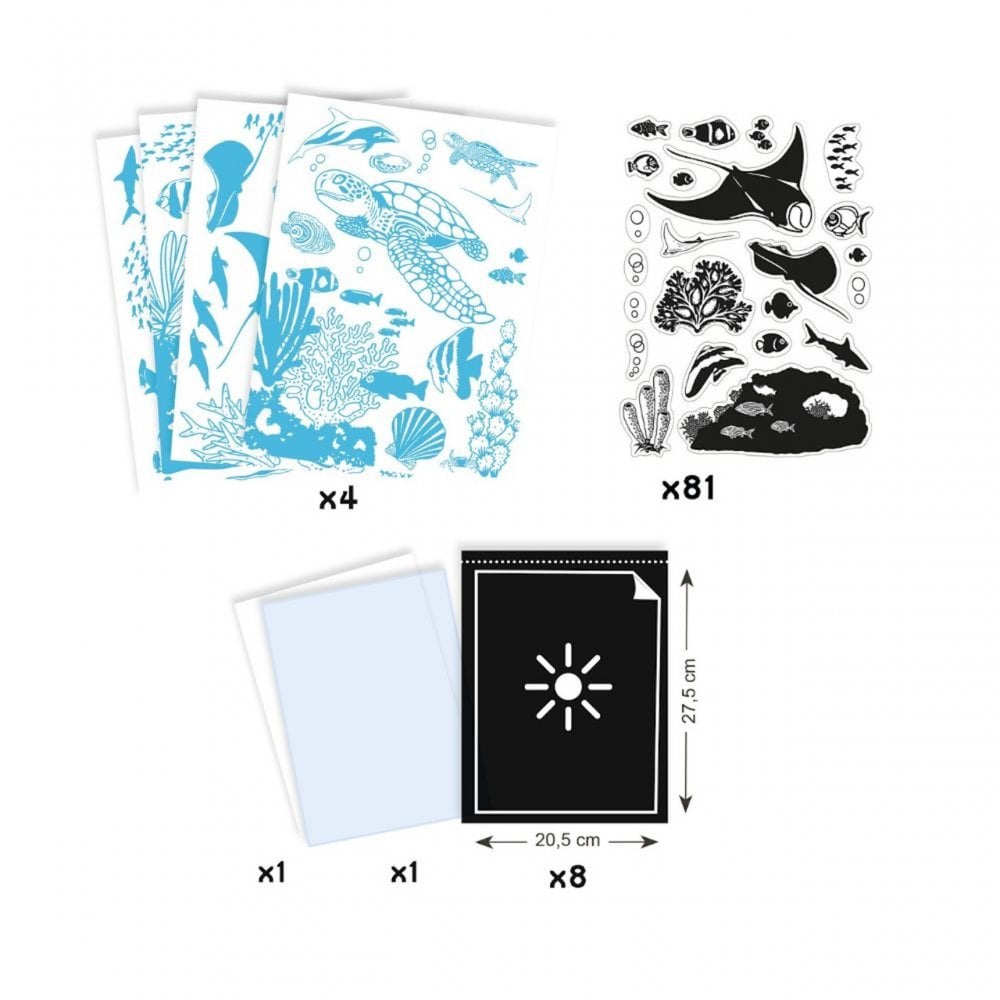 CYANOTYPE LIGHT SENSITIVE CRAFT SET - MARINE ANIMALS