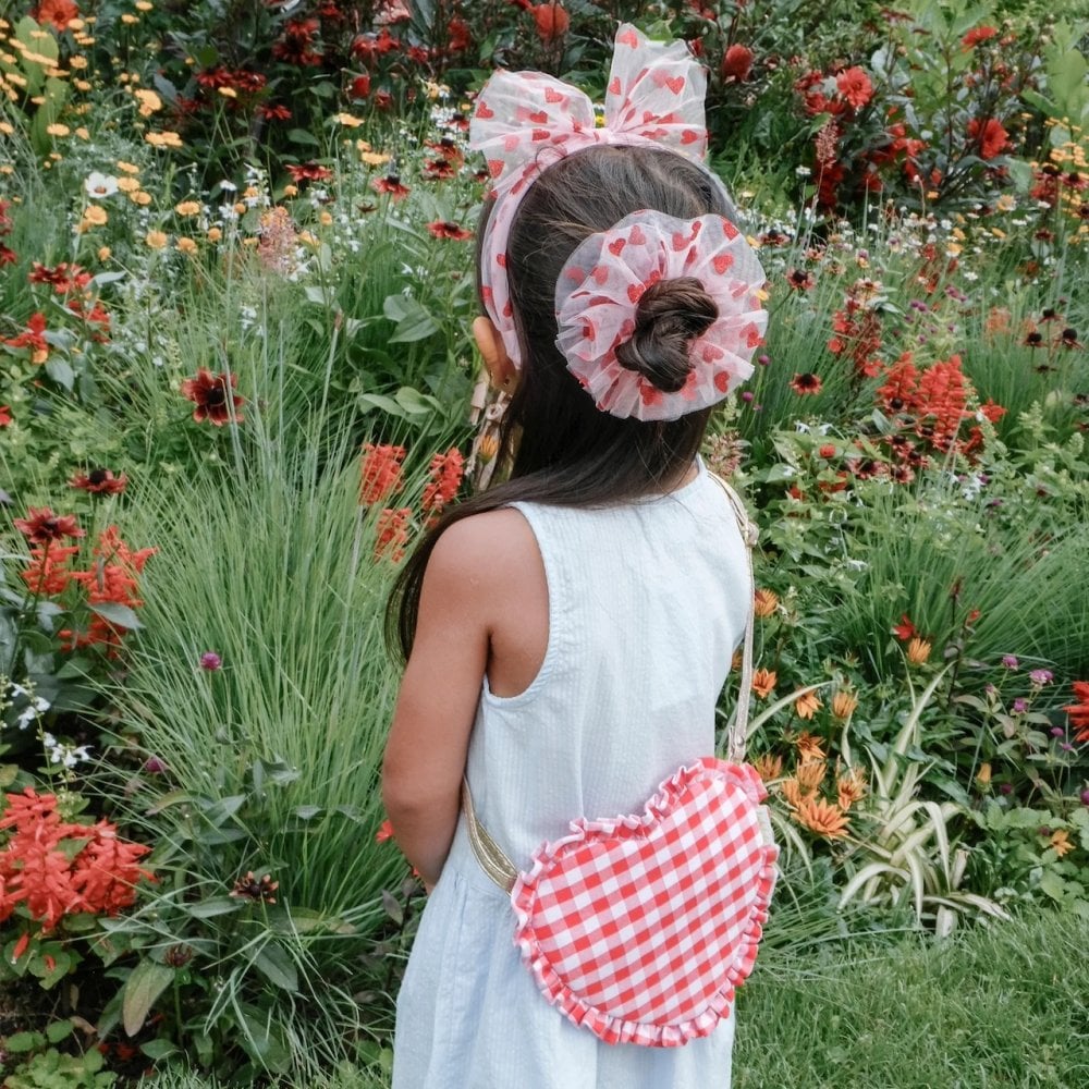 SWEET HEARTS TULLE HAIR SCRUNCHIE