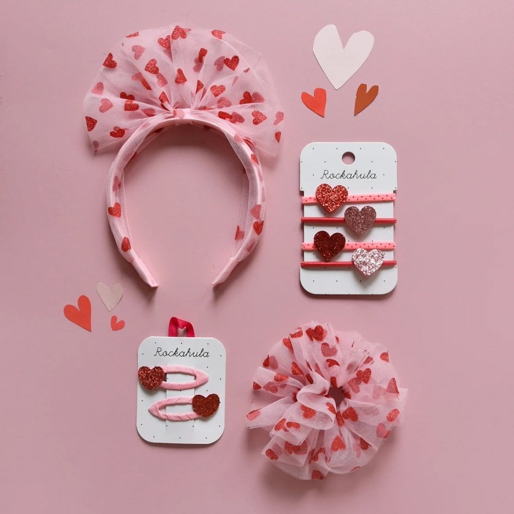 SWEET HEARTS TULLE HAIR SCRUNCHIE