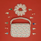 HEART PRINT SCALLOPED HAIR SCRUNCHIE