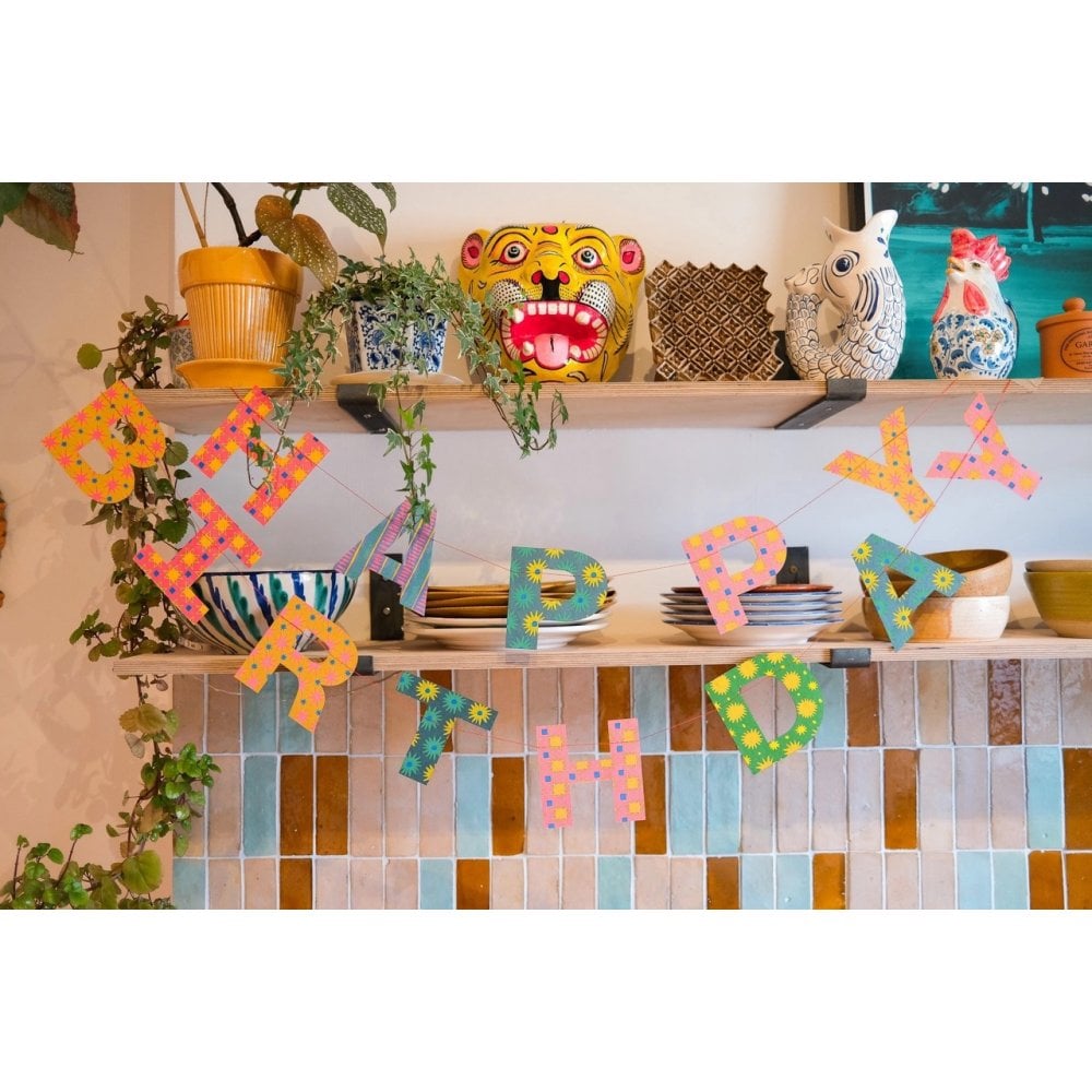 HAPPY BIRTHDAY BRIGHT SEWN GARLAND