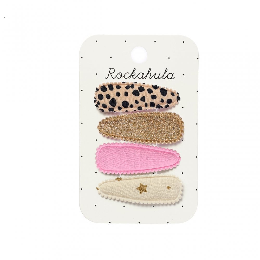 LEOPARD FABRIC HAIR CLIPS SET