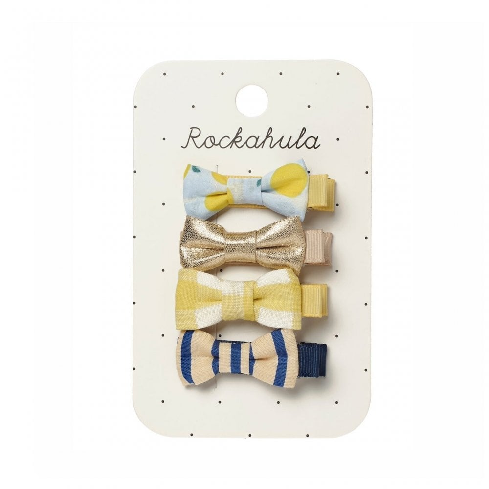 LEMON DROP MINI BOW HAIR CLIP SET