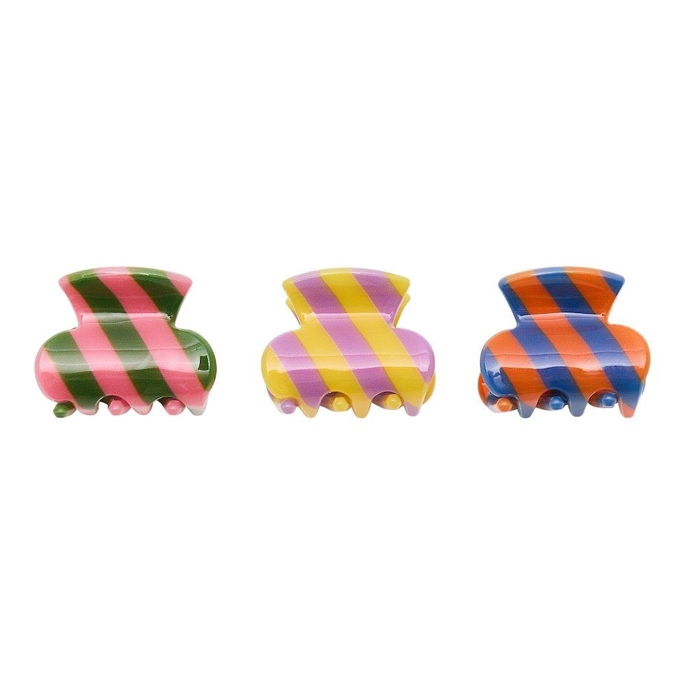 STRIPED MINI CLAW HAIR CLIPS