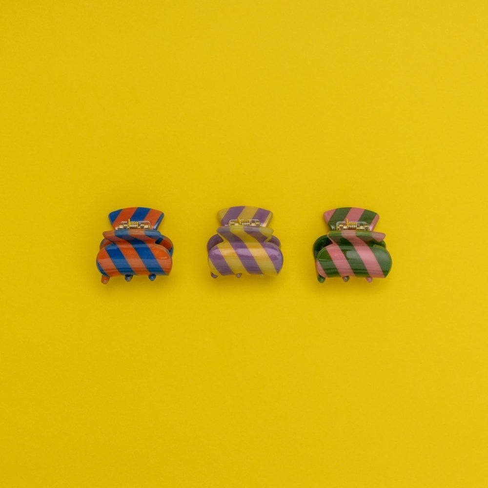STRIPED MINI CLAW HAIR CLIPS