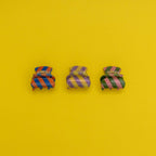 STRIPED MINI CLAW HAIR CLIPS