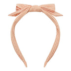 PEACH GINGHAM EDIE BOW ALICE HEADBAND