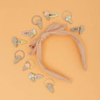PEACH GINGHAM EDIE BOW ALICE HEADBAND