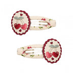 SCALLOP FRAMED CHERRIES CLIC CLAC HAIR CLIPS