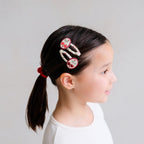 SCALLOP FRAMED CHERRIES CLIC CLAC HAIR CLIPS
