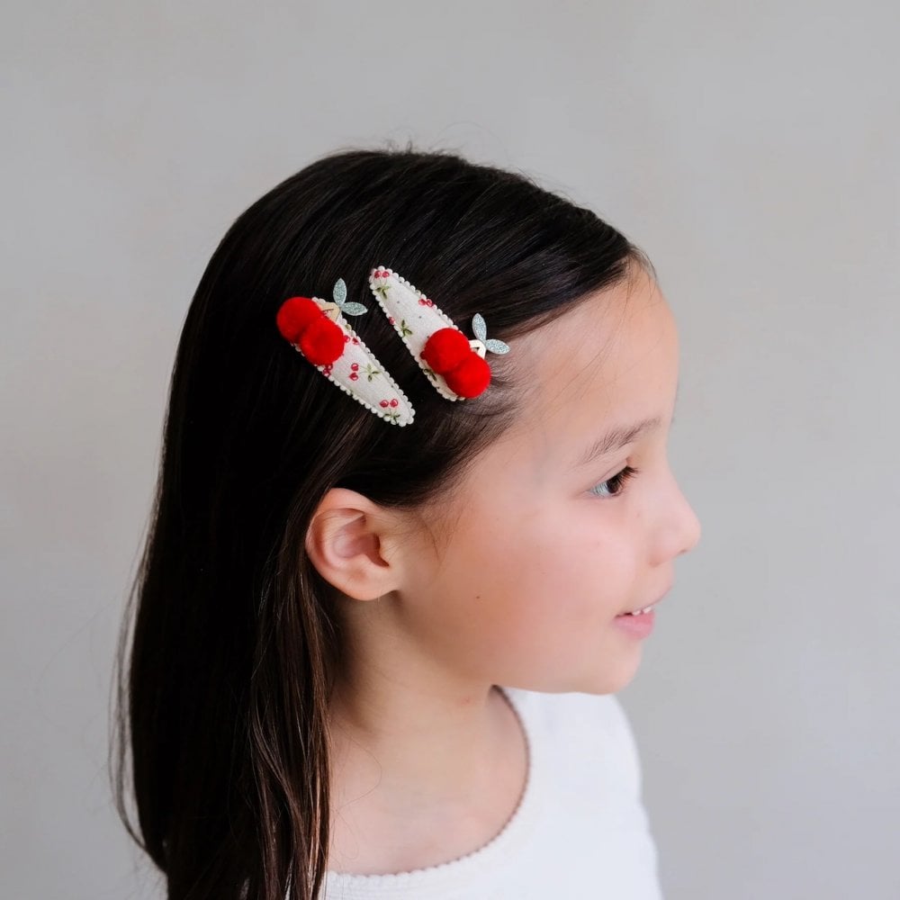 POM POM CHERRIES CLIC CLAC HAIR CLIPS