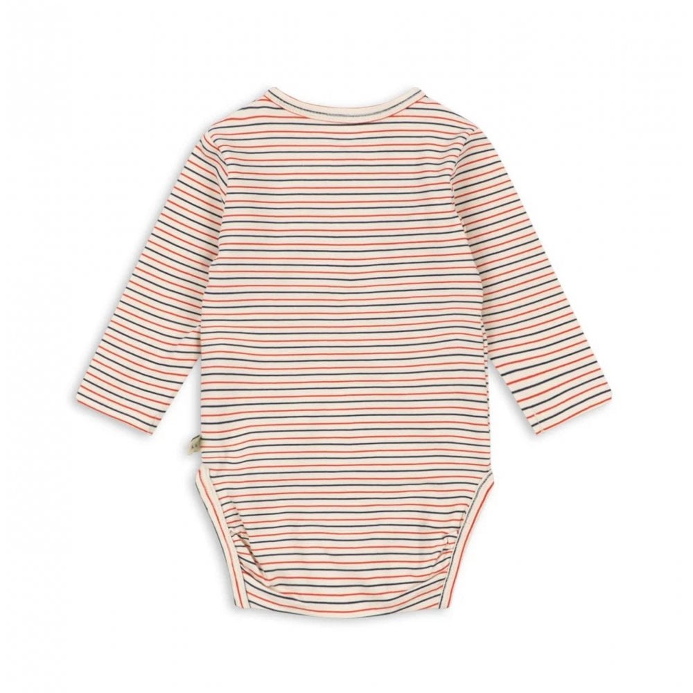 LONG SLEEVE NEWBORN BODY - STRIPE TRICOLORE PETIT