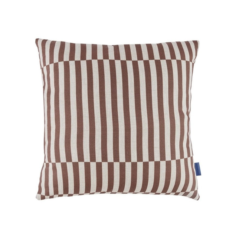 STANLEY SQUARE LINEN CUSHION - Brown thin lines