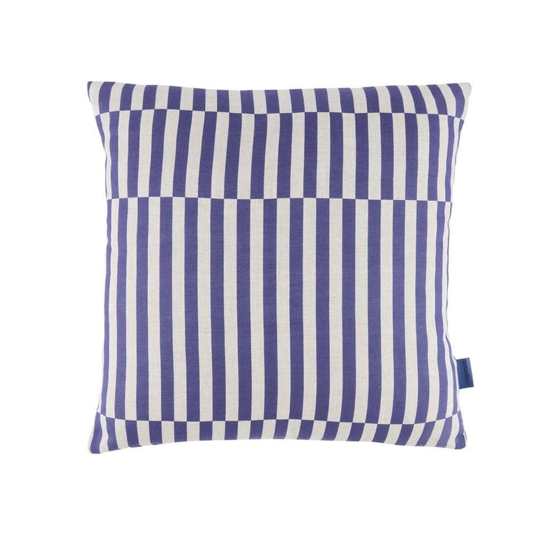 STANLEY SQUARE LINEN CUSHION - Blue thin lines