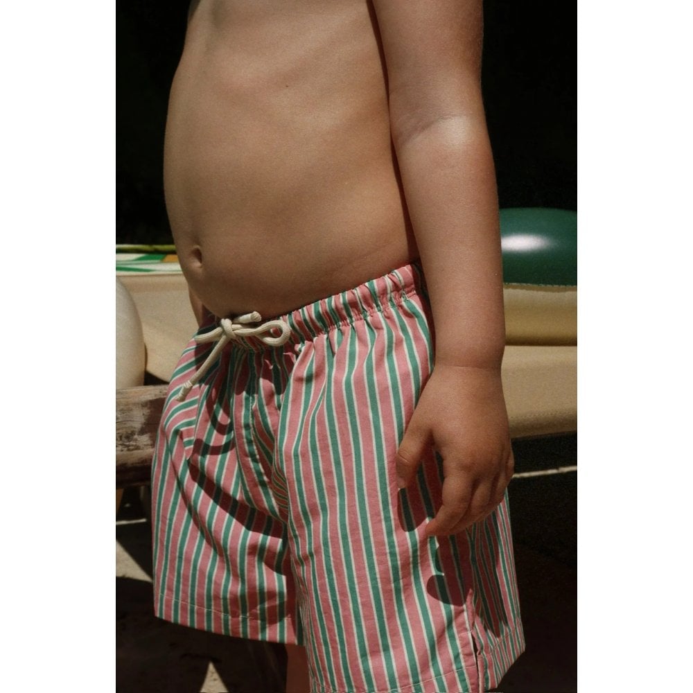 ASNOU SWIM SHORTS - BLUSH STRIPE