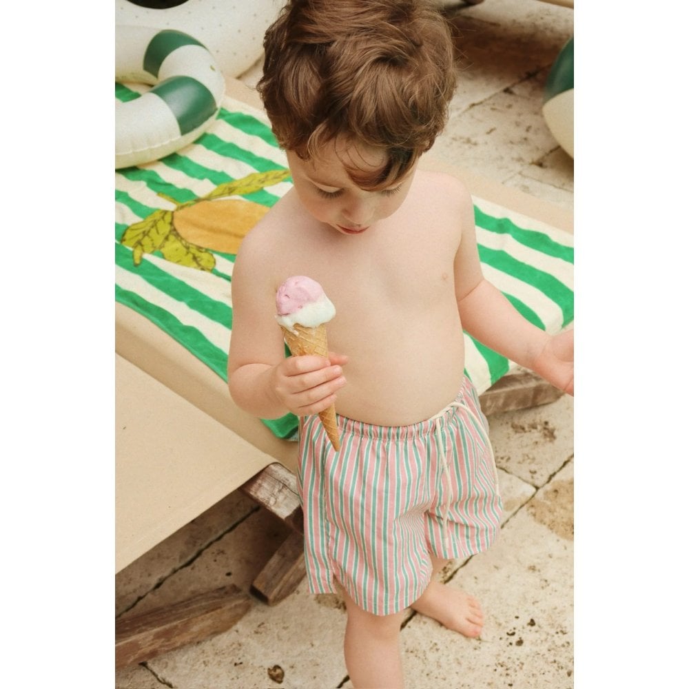 ASNOU SWIM SHORTS - BLUSH STRIPE