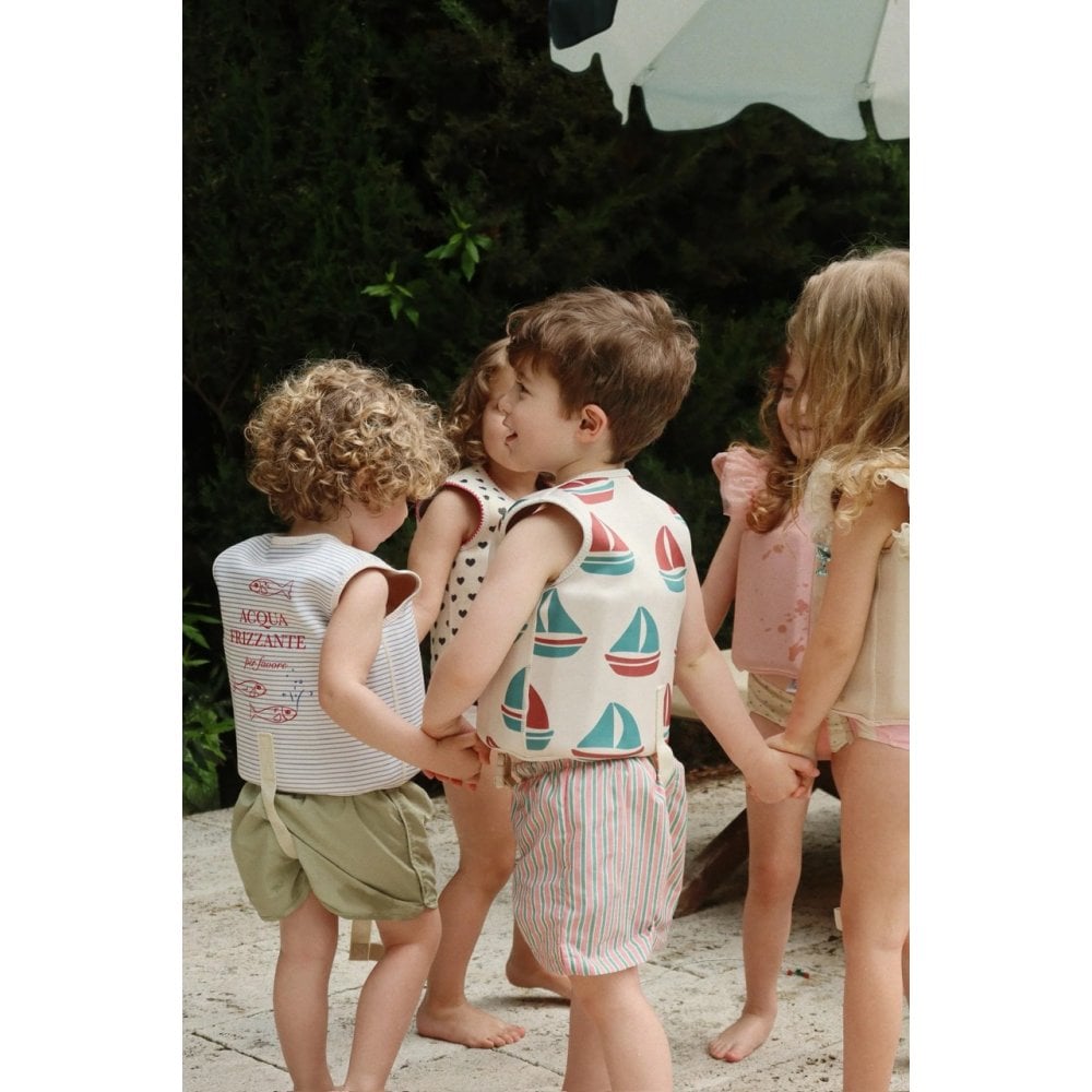ASNOU SWIM SHORTS - BLUSH STRIPE