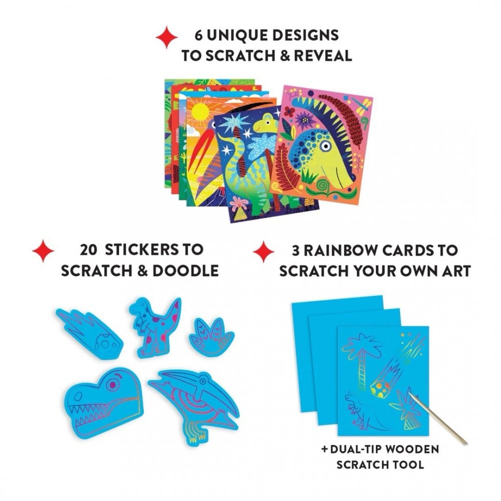 MIGHTY DINOSAURS MAGIC SCRATCH MAGIC - SCRATCH + SPARKLE KIT