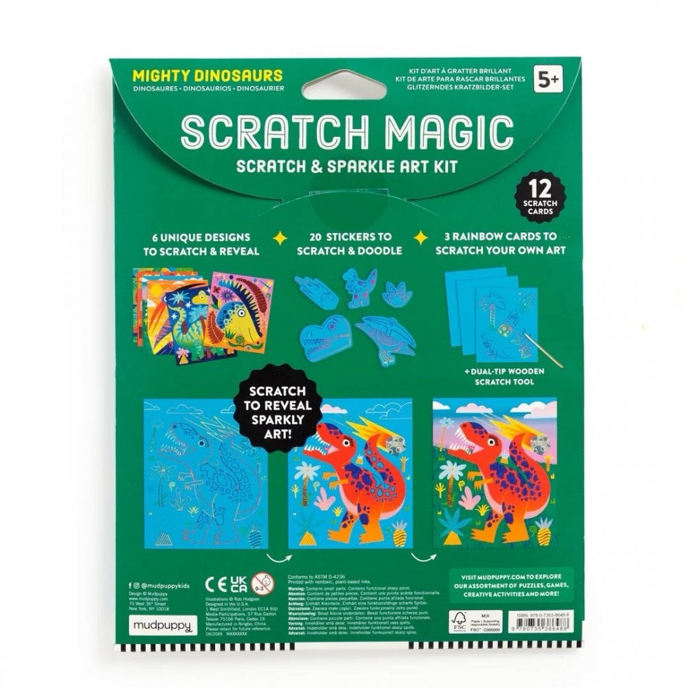 MIGHTY DINOSAURS MAGIC SCRATCH MAGIC - SCRATCH + SPARKLE KIT