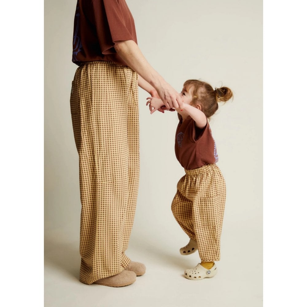 EMERSON OCHRE GINGHAM TROUSER