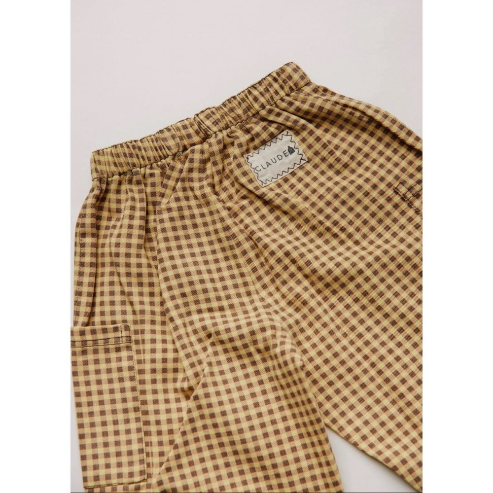 EMERSON OCHRE GINGHAM TROUSER