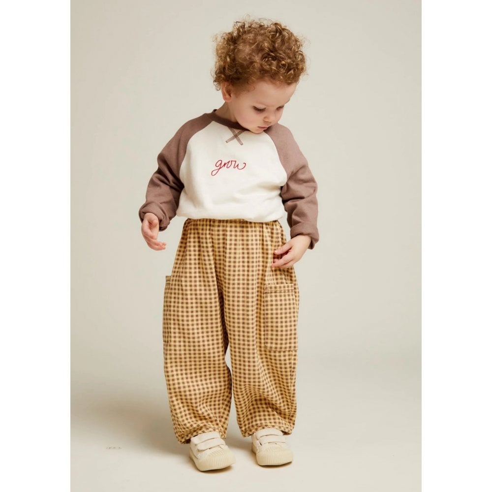 EMERSON OCHRE GINGHAM TROUSER
