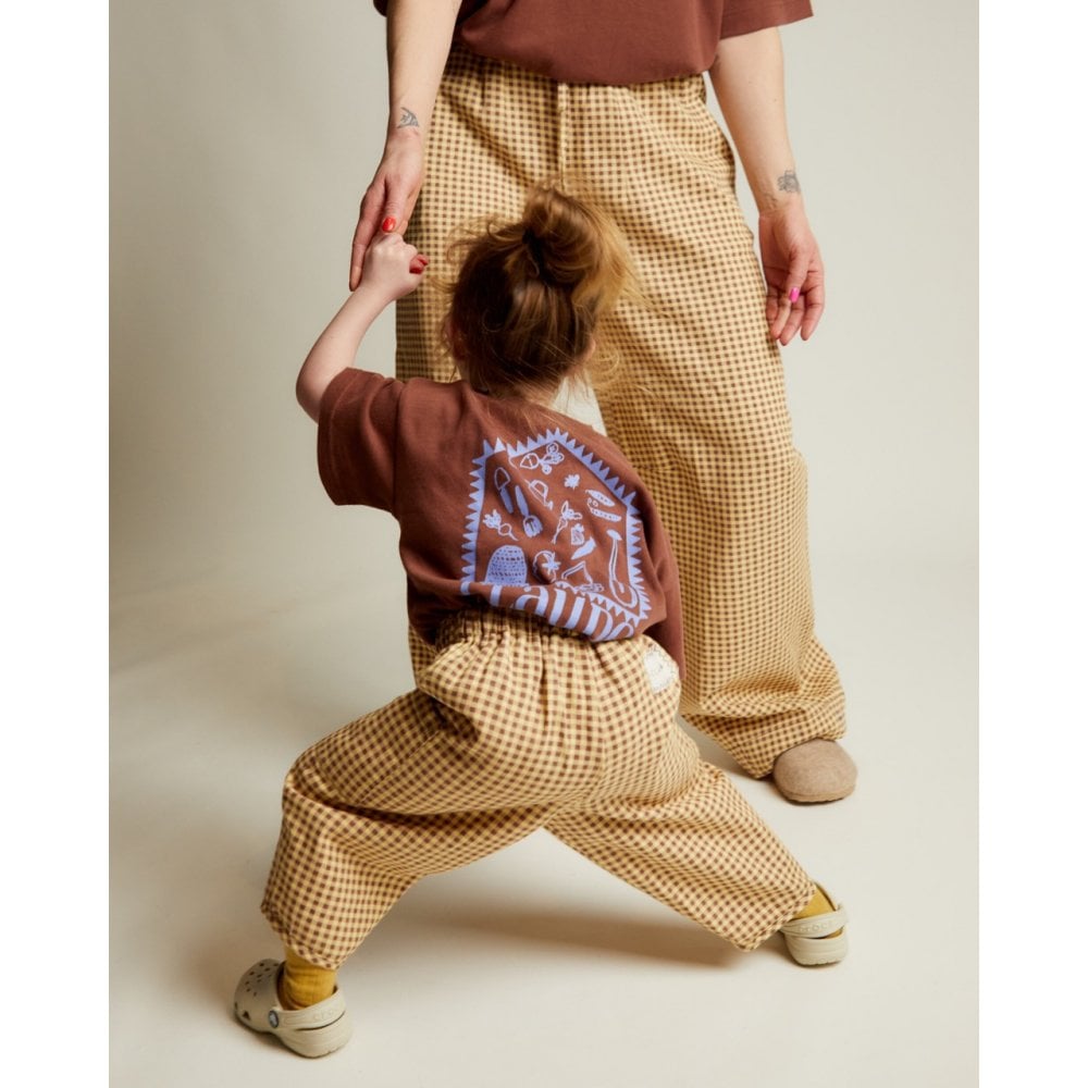 EMERSON OCHRE GINGHAM TROUSER