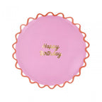 8 WIGGLE EDGE HAPPY BIRTHDAY PLATES