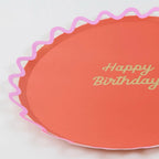 8 WIGGLE EDGE HAPPY BIRTHDAY PLATES