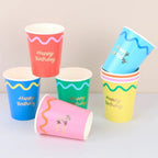 8 WIGGLE EDGE HAPPY BIRTHDAY CUPS
