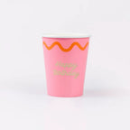 8 WIGGLE EDGE HAPPY BIRTHDAY CUPS
