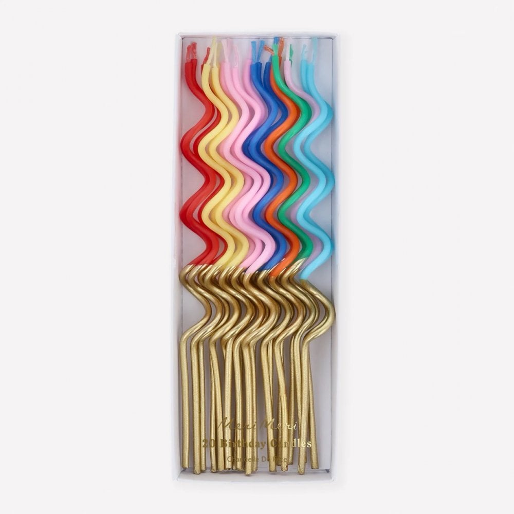 20 GOLD DIPPED SWIRLY CANDLES