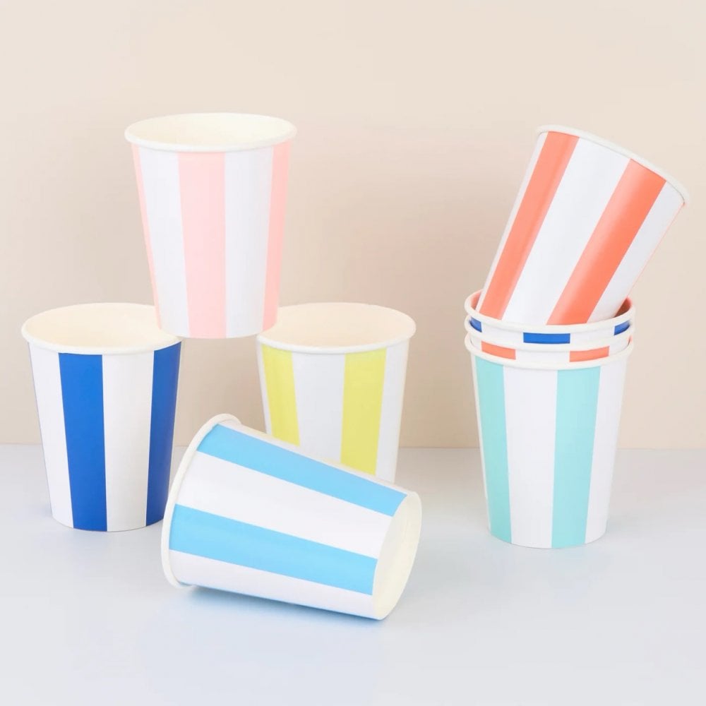 8 BEACH STRIPED CUPS