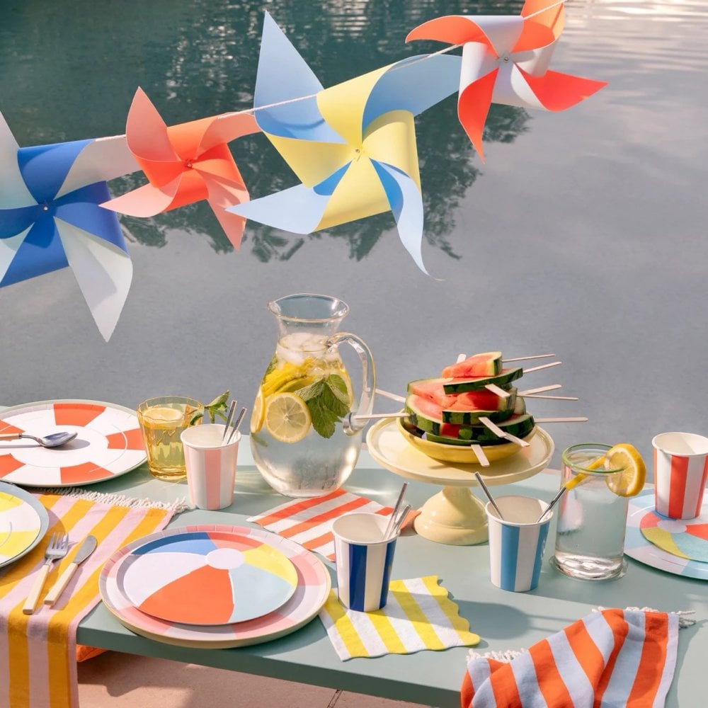 8 BEACH STRIPED CUPS
