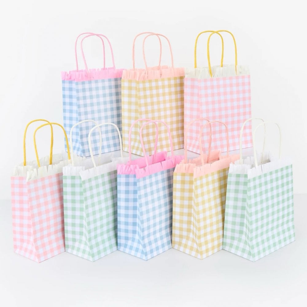 8 GINGHAM FRINGE PARTY BAGS