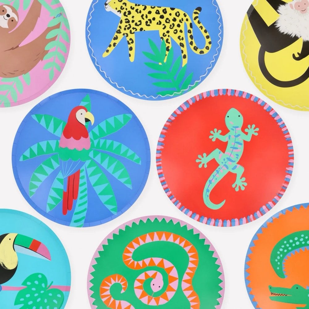 8 JUNGLE JAMBOREE PLATES