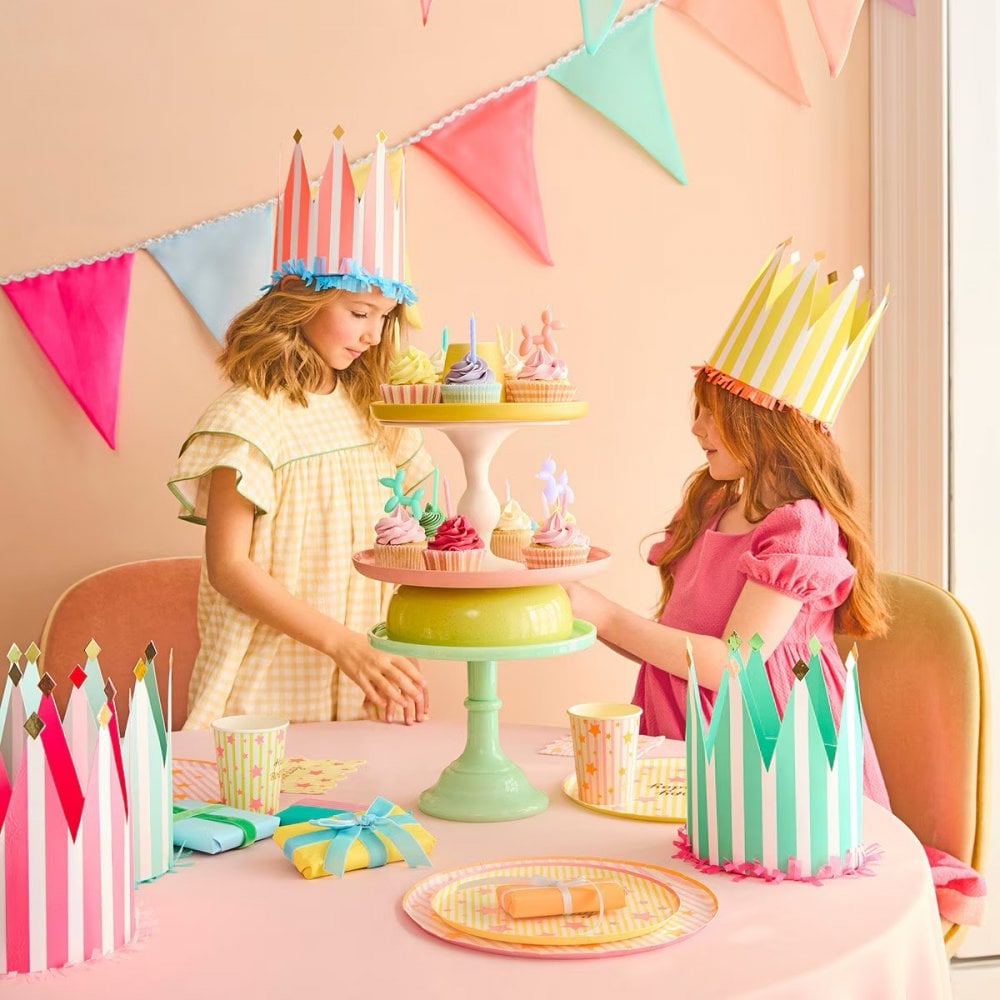 8 STRIPED PARTY CROWNS