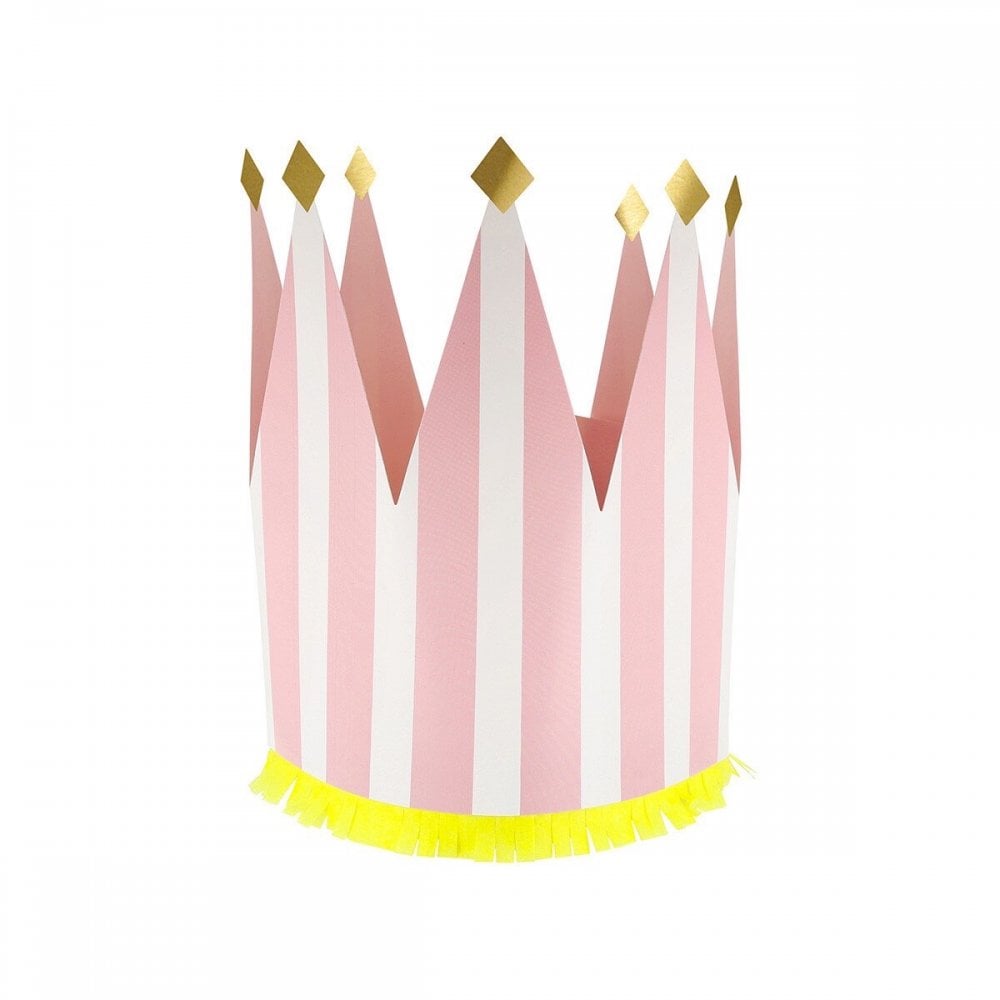 8 STRIPED PARTY CROWNS