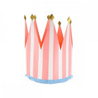8 STRIPED PARTY CROWNS