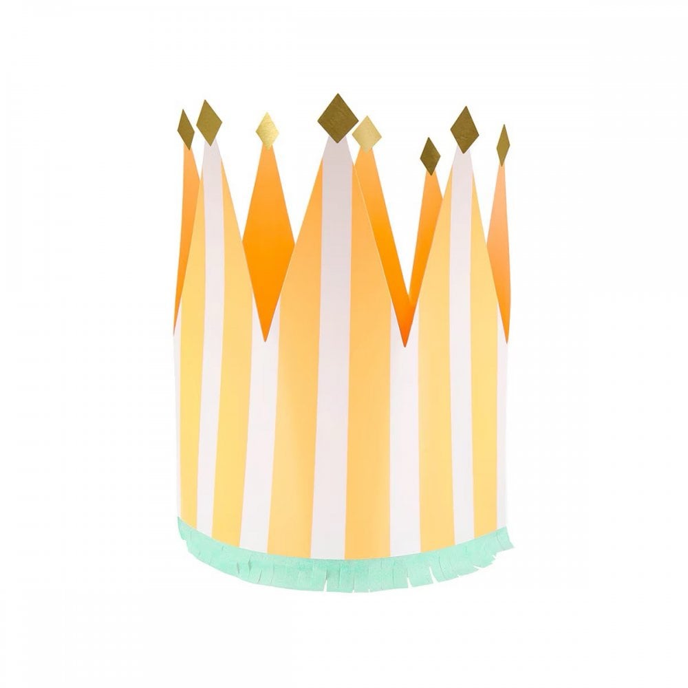 8 STRIPED PARTY CROWNS