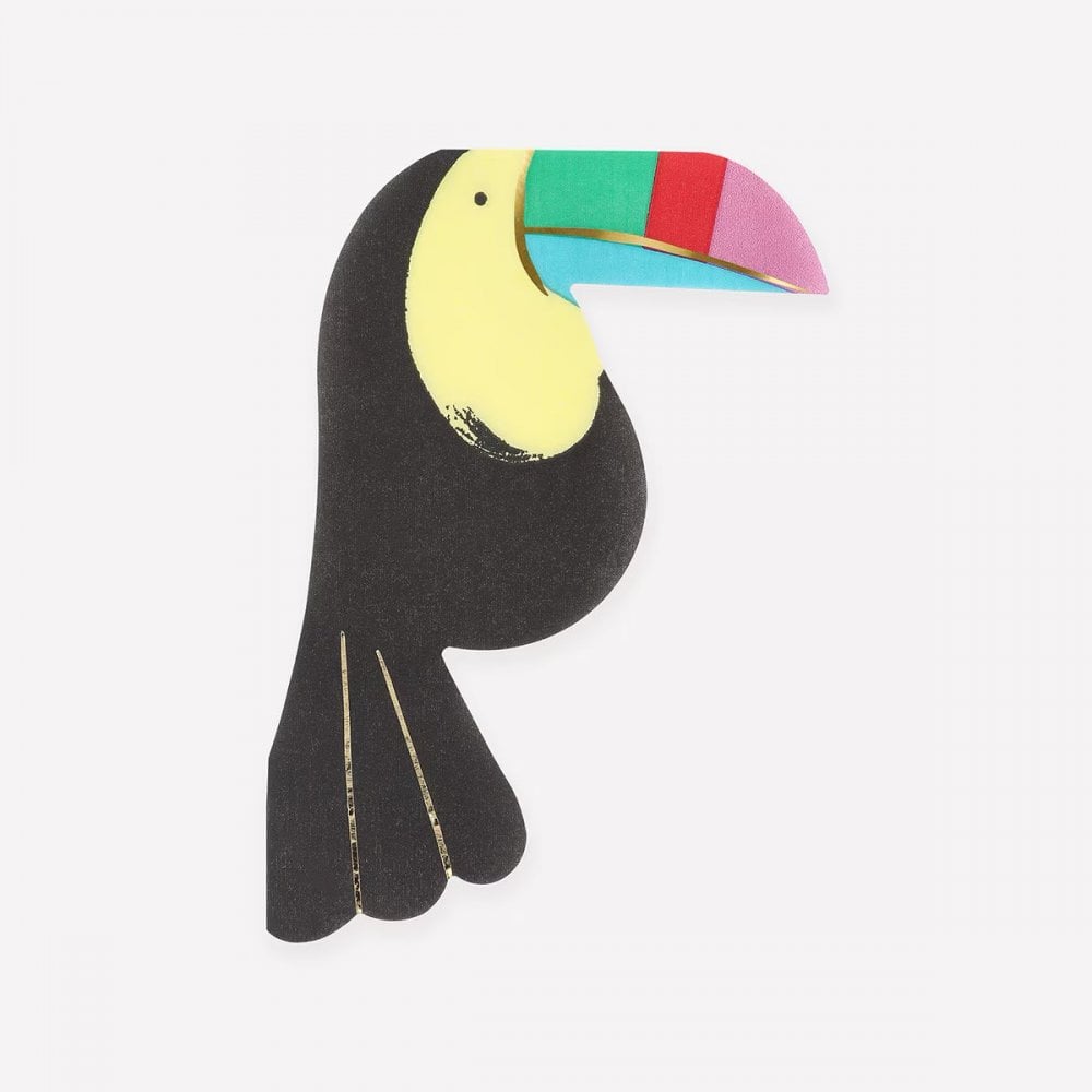 16 TOUCAN SHAPED NAPKINS